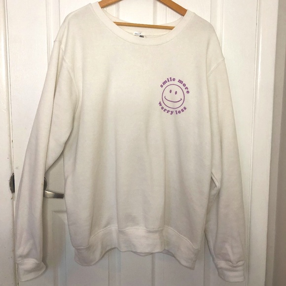 White Crew Neck Sweatshirt - Picture 1 of 5